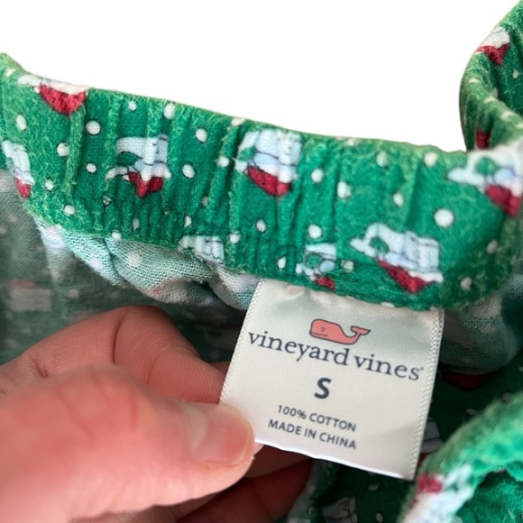 Vineyard Vines Men’s Small Pajama Bottoms Green Santa Hat Cotton Drawstring - Picture 5 of 8